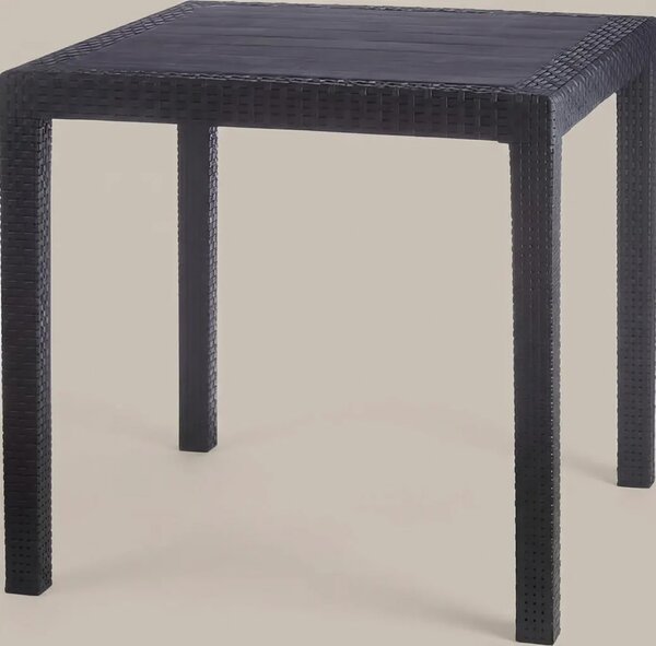IPAE PROGARDEN OUTLET - Tavolo da Giardino Quadrato in Polipropilene Dimensioni 79x79x72 cm colore Antracite - King