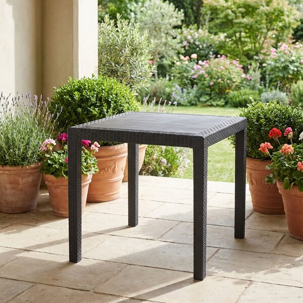 IPAE PROGARDEN OUTLET - Tavolo da Giardino Quadrato in Polipropilene Dimensioni 79x79x72 cm colore Antracite - King