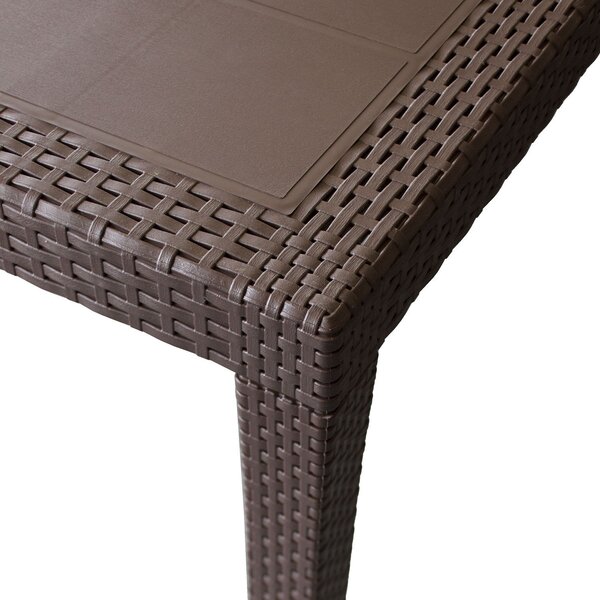 IPAE PROGARDEN OUTLET - Tavolo da Giardino Allungabile Rettangolare in Polipropilene Dimensioni 150-220x90x72 cm colore Marrone - Queen