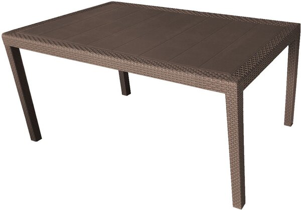 IPAE PROGARDEN OUTLET - Tavolo da Giardino Allungabile Rettangolare in Polipropilene Dimensioni 150-220x90x72 cm colore Marrone - Queen