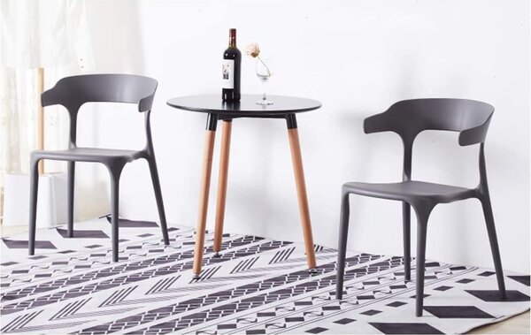DecHome OUTLET - Sedia da Giardino Impilabile in Plastica colore Nero - 65876