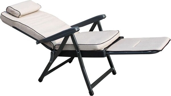 DecHome OUTLET - Sdraio da Giardino con Cuscini 155x60x60 cm colore Sabbia - HF807135-BEIG