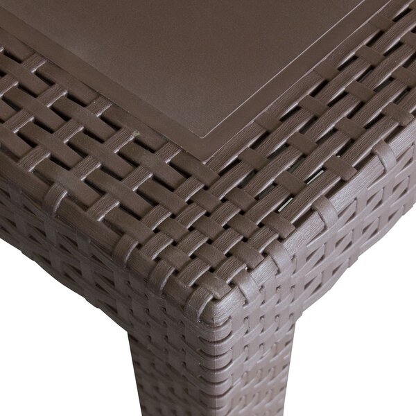 IPAE PROGARDEN OUTLET - Tavolo da Giardino Allungabile Rettangolare in Polipropilene Dimensioni 150-220x90x72 cm colore Marrone - Queen