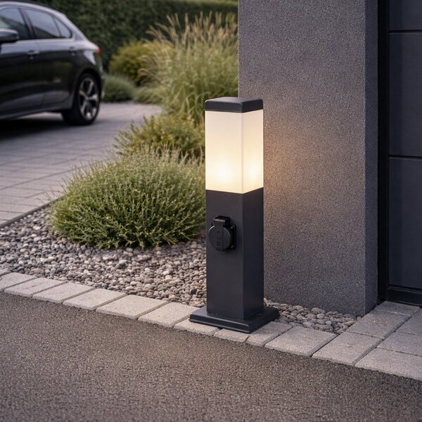 Lampada da esterno grigio scuro 45 cm con attacco IP44 - Malios