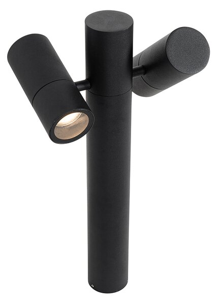 Lampada da esterno a stelo nera 50 cm 2 luci orientabili - Duo