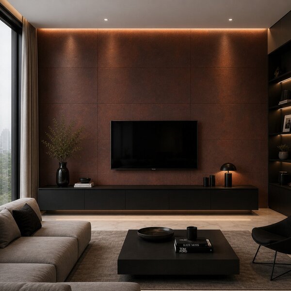 Divina Home Set 6 pz Pannello Decorativo Effetto Metallo Ruggine Corten 120x60 in PVC UV Ultra Slim - DH104797