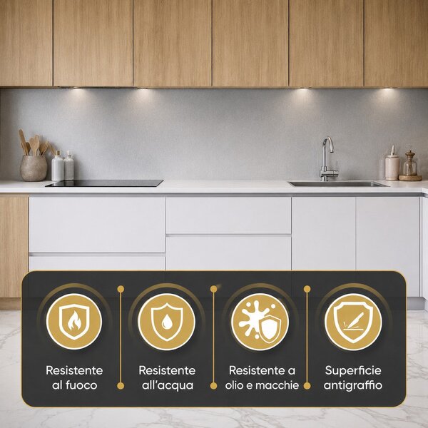 Divina Home Set 6 pz Pannello Decorativo Effetto Metallo Acciaio Inox 120x60 in PVC UV Ultra Slim - DH104799