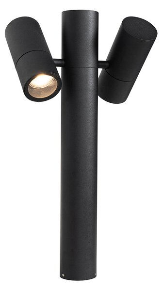 Lampada da esterno a stelo nera 50 cm 2 luci orientabili - Duo