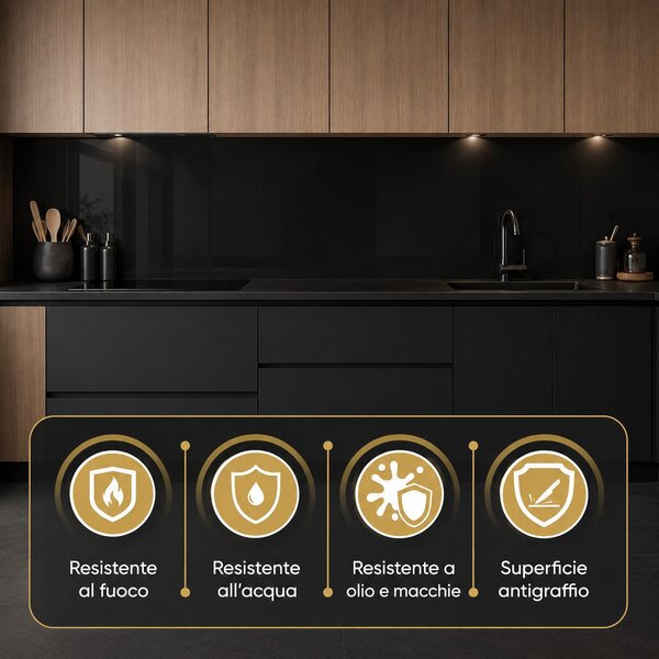 Divina Home Set 6 pz Pannello Decorativo Effetto Specchio Specchiato Nero Fum 120x60 in PVC UV Ultra Slim - DH104798