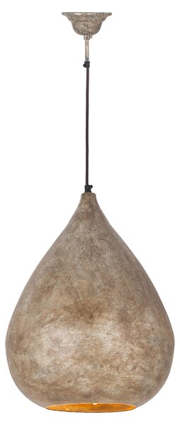 Lampada a sospensione Padiro, 33 x 33 x 44 cm, color champagne, realizzata in ferro, con paralume a forma di goccia