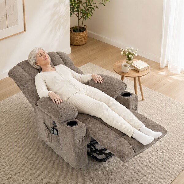 HOMCOM Poltrona relax elettrica alzapersona con massaggio, calore, funzione letto e USB, marrone | Aosom Italy