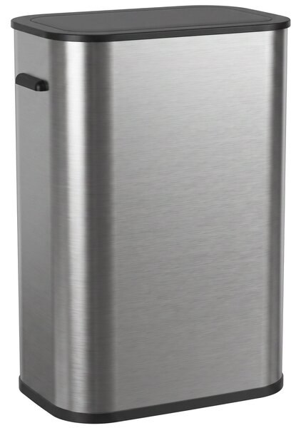 HOMCOM Bidone a sensore 55 L senza contatto in acciaio inox, a batteria, argento | Aosom Italy
