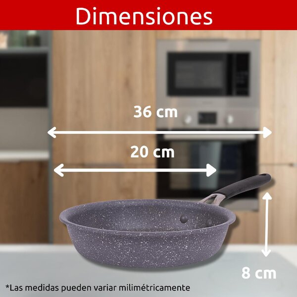 LAGOSTINA Padella Antiaderente Induzione in Alluminio 20 cm colore Grigio Tempra Mineral