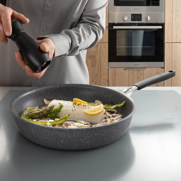 LAGOSTINA Padella Antiaderente Induzione in Alluminio 24 cm colore Grigio Tempra Mineral