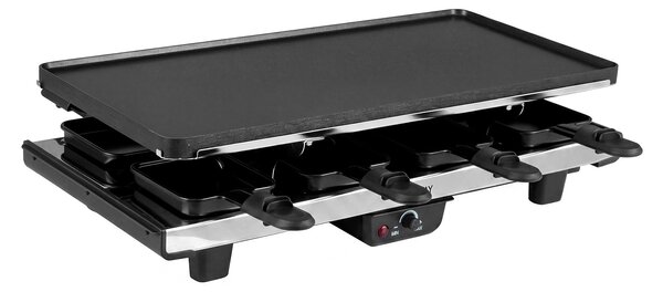 Costway 1400W Piastra elettrica con 8 padelle 2 superfici di cottura temperatura regolabile, Griglia da tavolo elettrico antiaderente