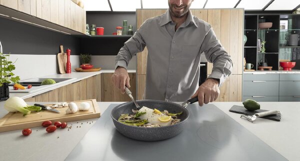 LAGOSTINA Padella Antiaderente Induzione in Alluminio 26 cm colore Grigio Tempra Mineral