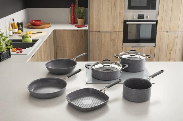 LAGOSTINA Padella Antiaderente Induzione in Alluminio 26 cm colore Grigio Tempra Mineral