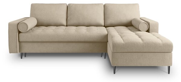 Divano letto angolare beige, angolo destro Santo - Milo Casa
