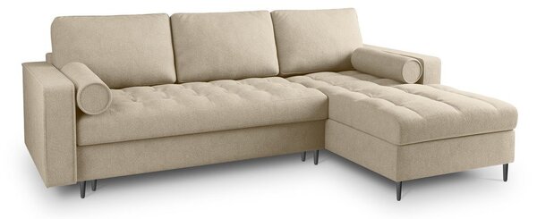 Divano letto angolare beige, angolo destro Santo - Milo Casa