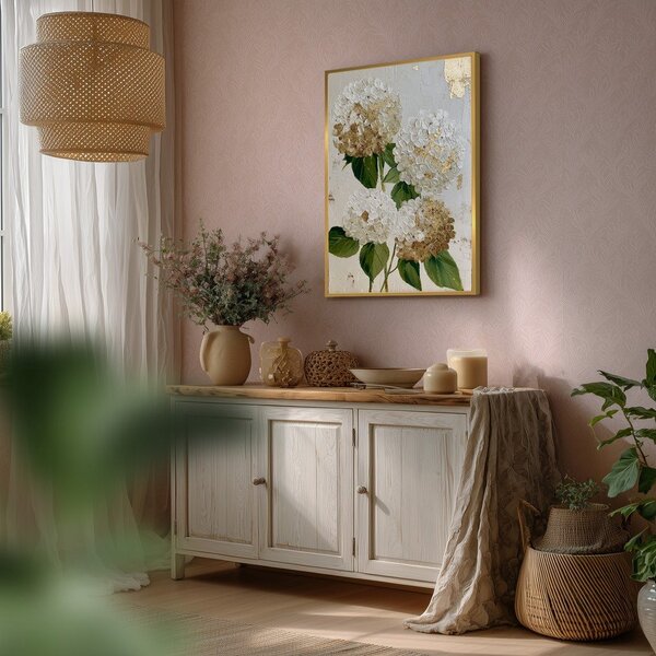 Dipinto stampato con cornice inclusa 60x90 cm Hydrangea – Styler