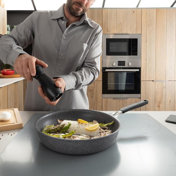 LAGOSTINA Padella Antiaderente Induzione in Alluminio 30 cm colore Grigio Tempra Mineral