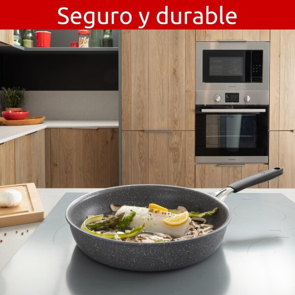 LAGOSTINA Padella Antiaderente Induzione in Alluminio 30 cm colore Grigio Tempra Mineral