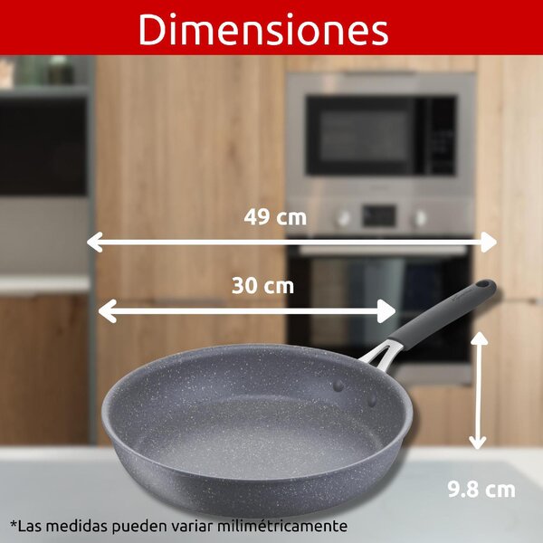 LAGOSTINA Padella Antiaderente Induzione in Alluminio 30 cm colore Grigio Tempra Mineral