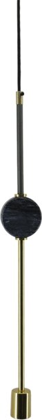 Lampada a sospensione Padiro, 8 x 4 x 65 cm, nera, in ferro, con attacco a vista e dettaglio circolare