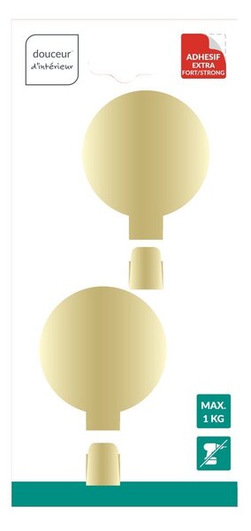 Set di ganci senza foratura oro opaco in metallo 2 pz Fixeo – douceur d'intérieur