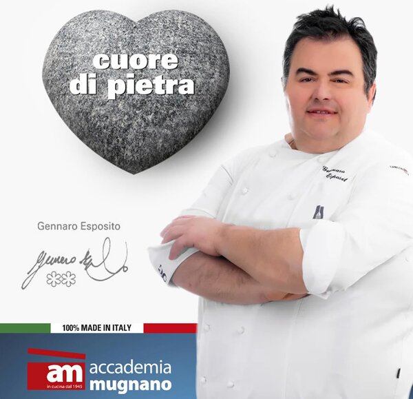 Accademia Mugnano Padella Antiaderente Induzione in Alluminio Forgiato 24 cm Rivestimento AM Mineral Stone Cuore Di Pietra