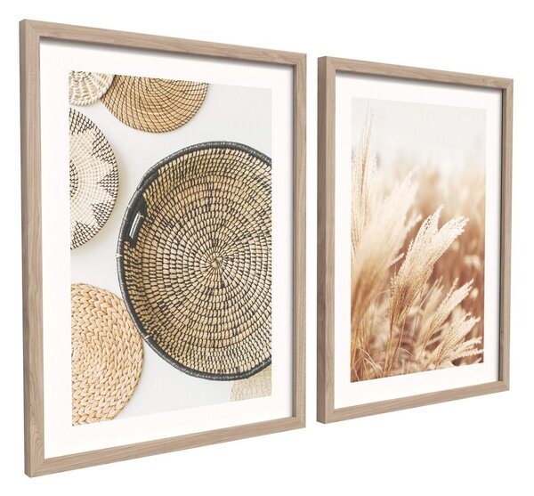 Set di dipinti stampati con cornice inclusa 2 pz 30x40 cm Full Beige – Styler