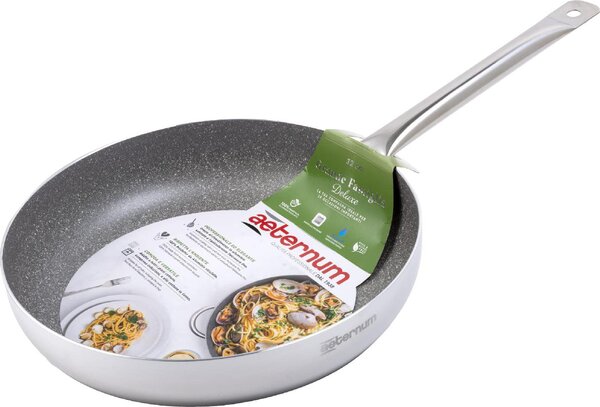 Aeternum Padella Antiaderente Induzione in Alluminio Rivestimento Petravera 32 cm Grande Famiglia Deluxe