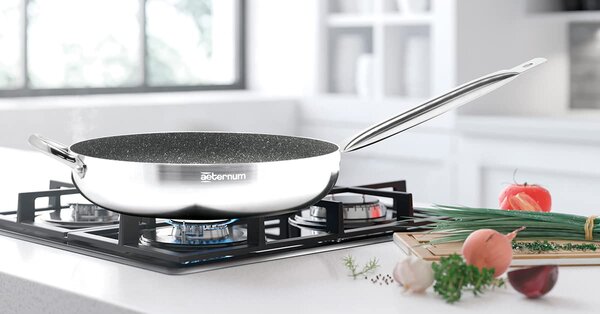 Aeternum Padella Antiaderente Induzione in Alluminio Rivestimento Petravera 36 cm Grande Famiglia Deluxe
