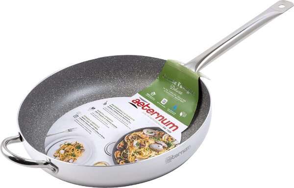 Aeternum Padella Antiaderente Induzione in Alluminio Rivestimento Petravera 36 cm Grande Famiglia Deluxe