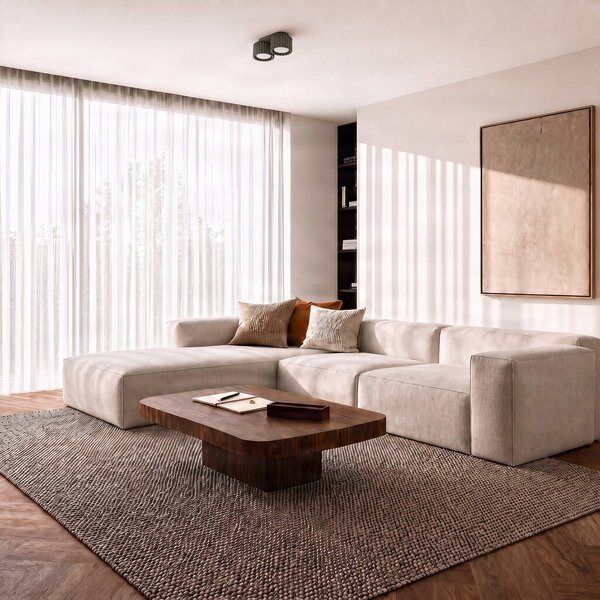 Plafoniera soffitto Aura 2 SOLLUX LIGHTING, dimmerabile, Verde, Corridoio, Alluminio, Moderno, Plafoniera