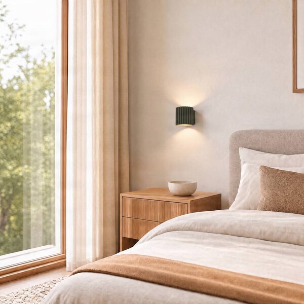 Applique da parete Aura SOLLUX LIGHTING, dimmerabile, Verde, Corridoio, Alluminio, Moderno, Applique