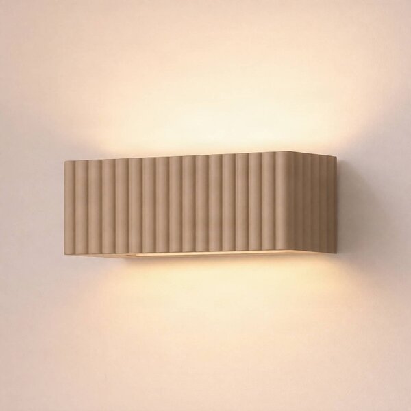 Applique da parete Rigata SOLLUX LIGHTING, dimmerabile, Marrone / Ruggine, Corridoio, Ceramica, Moderno, Applique