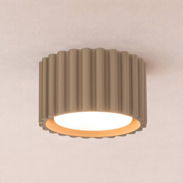 Plafoniera soffitto Aura 1 SOLLUX LIGHTING, dimmerabile, Alluminio / Grigio / Zincato, Corridoio, Alluminio, Moderno, Plafoniera