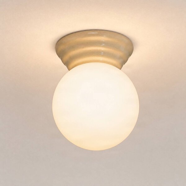 Plafoniera soffitto Zori SOLLUX LIGHTING, dimmerabile, Bianco / Opale, Bagno, Vetro, Moderno, Plafoniera