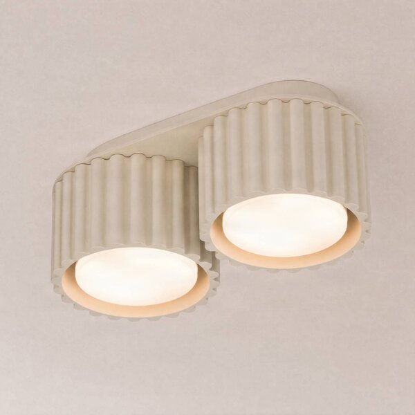 Plafoniera soffitto Aura 2 SOLLUX LIGHTING, dimmerabile, Crema / Ambra, Corridoio, Alluminio, Moderno, Plafoniera