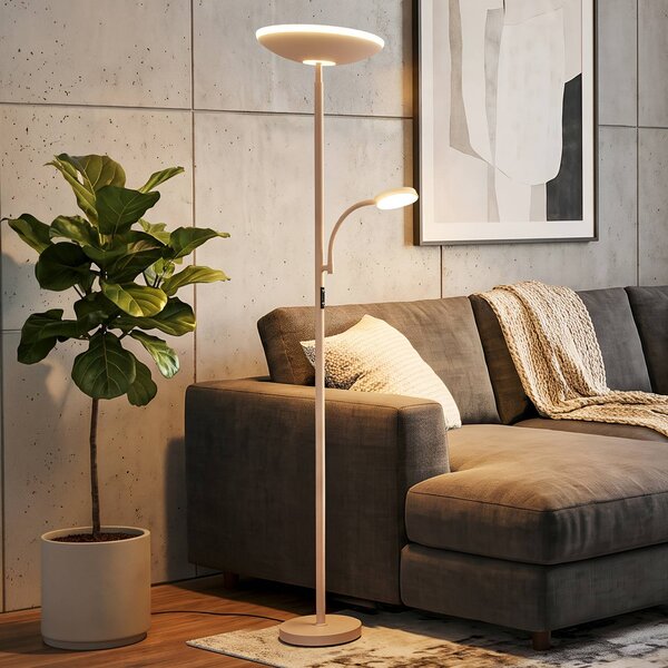 Briloner Lampada da terra Sira, dimmerabile, Crema / Ambra, Studio / Ufficio, Metallo, Moderno, Lampada da terra