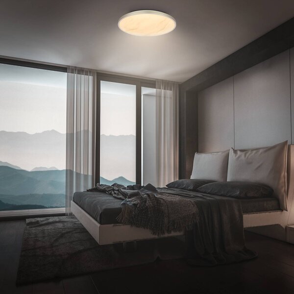 Briloner Plafoniera a LED Competo, dimmerabile, Crema / Ambra, Studio / Ufficio, Plastica, Moderno, Plafoniera LED
