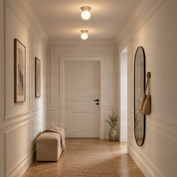 Plafoniera soffitto Zori SOLLUX LIGHTING, dimmerabile, Bianco / Opale, Bagno, Vetro, Moderno, Plafoniera