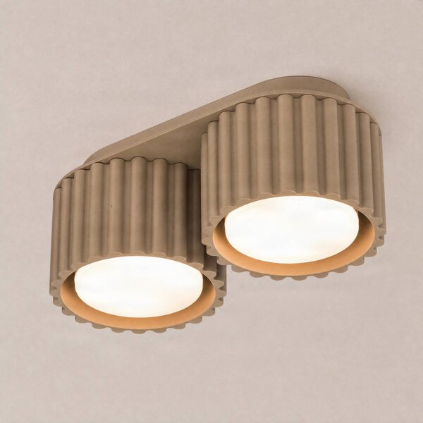 Plafoniera soffitto Aura 2 SOLLUX LIGHTING, dimmerabile, Alluminio / Grigio / Zincato, Corridoio, Alluminio, Moderno, Plafoniera