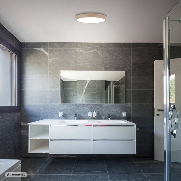 Briloner Plafoniera soffitto Navaro, Crema / Ambra, Corridoio, Metallo, Moderno, Plafoniera