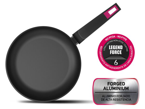 Taurus Padella Antiaderente Induzione in Alluminio 26 cm Lavabile in Lavastoviglie colore Nero - KPA4026 D