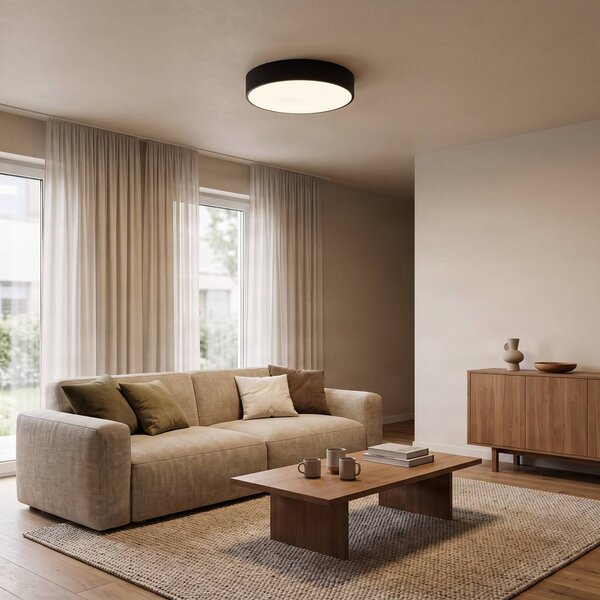 Plafoniera soffitto Cleo TEMAR LIGHTING, dimmerabile, Nero, Soggiorno / Sala da pranzo, Moderno, Plafoniera