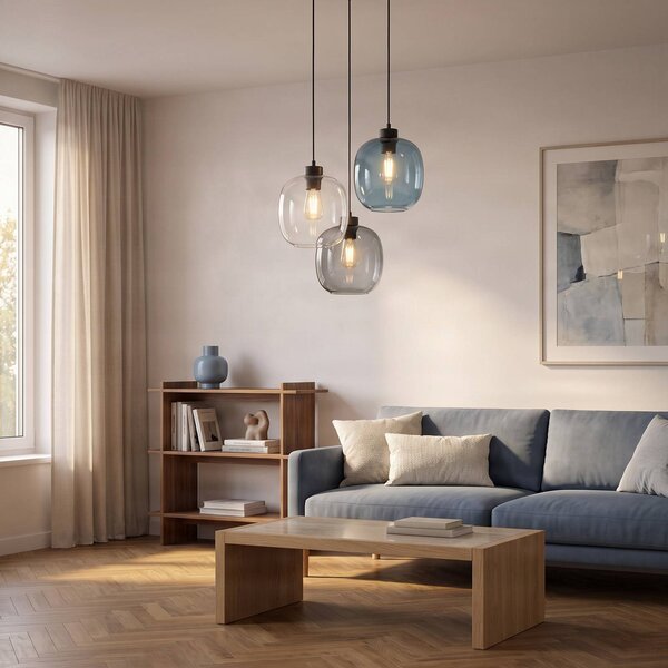 Lampada a sospensione in vetro Elio TK Lighting, dimmerabile, Chiaro / Trasparente, Soggiorno / Sala da pranzo, Vetro, Moderno, Lampada a sospensione