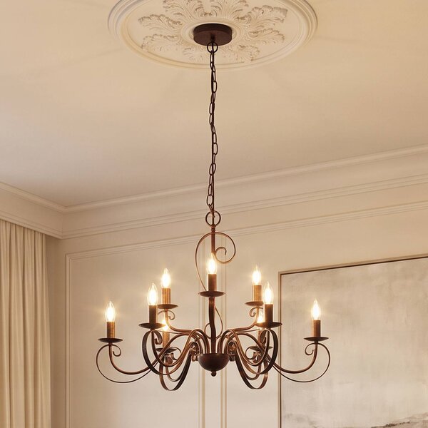 Lampadario a soffitto Caleb Lindby, dimmerabile, Marrone / Ruggine, Corridoio, Metallo, Campagna / Rustiche, Lampadario