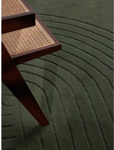 Tappeto verde scuro in lana tessuto a mano 120x180 cm Arcura – Vikosa
